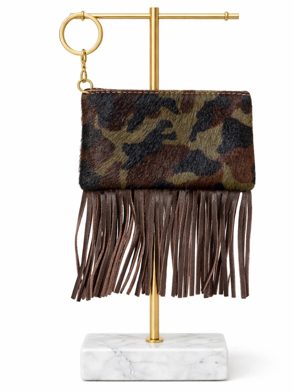 Pony hair camouflage fringe Keychain Wallet